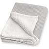 Julius Zöllner Coperta invernale in pique a nido d'ape e morbido tessuto Teddy, dimensioni: 70 x 100 cm, Made in Germany, 100% cotone, Oeko-Tex ® Standard 100, grigio chiaro