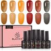 Blacico Smalto Trasparente Smalti Gelatina per Unghie Jelly Nail Polish Nudo Manicure Semipermanente Soak off UV LED Colore Bianco Ros Marrone (Tartaruga)