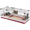 FERPLAST - Gabbia per conigli - Gabbia per porcellini d'India - Accessori inclusi - Apribile e componibile 142 x 60 x h 50 CM - Krolik, 140