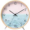 ALEENFOON - Orologio da parete al quarzo, in legno, motivo mare, 22 cm, stile moderno, silenzioso senza ticchettio, per soggiorno, camera da letto, ufficio, cucina, interni e bambini