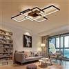 Jsz Lampada da soffitto a LED dimmerabile, con telecomando, moderna, minimalista, in metallo e acrilico, per camera da letto, colore nero, 90 cm