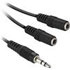Ekon splitter sdoppiatore AUX, 2 porte jack 3.5mm, cavo 20 cm, per cuffie, auricolari a filo, microfono, PC, laptop, casse speaker, autoradio
