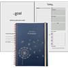 YHH Agenda Giornaliero Senza Data A5 Spirale, Diario Senza Data con To Do List & Schedule, Extra Pagine di Nota Contatto Tracciamento Abitudin, Tasca, Elastica, Daily Planner per Scuola Famiglia Lavoro