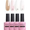 AIMEILI Smalto Semipermanente in Gel UV LED Smalti Semipermanenti Soak Off Smalti per Unghie per Manicure Kit Semipermanente Unghie Colorati Set 4 x 10 ml - Set Numero 25