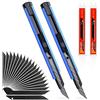 EHDIS 2 pezzi Taglierino Cutter Professionale 9mm con 20 Lame a Scatto, Taglierini Retrattili, con Corpo in Alluminio, Taglierino Multiuso Autobloccante, per Tagli di Precisione, Blu
