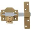 Amig - Serratura da sovrapposizione con cilindro rotondo interno ed esterno Mod. 40 | 88 x 153 mm | Serratura di sicurezza con chiave | Include 5 chiavi a maglia | Acciaio Martelio