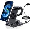 ZenGoose Caricatore wireless per Samsung Galaxy S25 Ultra, Wireless Charger per Samsung con orologio digitale per Samsung Galaxy Watch 8/7/Ultra/6, Caricabatterie a Induzione per Galaxy S24 Ultra, Fold 7,Buds