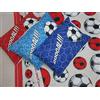 Pago Poco Completo Letto Singolo Disegno SQUADRE Di CALCIO Rosso-Nero-Azzurro-Bianco Celeste 100% Cotone In Fibra Naturale MADE IN ITALY ..Misure MAXI Novità 2022!!!! (Nero-Azzurro)