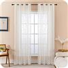 GIRASOLE HOME® Coppia Tende Filtranti in Simil Lino Fantasia Rampicanti Tenda per Interni 2 Pannelli con Occhielli (Crema, 140x280cm)