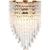 HJXDtech Lampada da Parete in K9 Cristallo - Presa E14, Applique da Interno Classico Europeo con Struttura in Acciaio per Camera da Letto, Soggiorno e Corridoio (18x28cm) - Oro