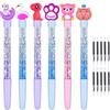 OFFCUP Penna Fenicottero, 6Pcs Penne a Sfera Animale Colorate, Penna a Sfera con 10Pcs Ricariche per Penna, Cancelleria per Fenicottero, Penna Roller per Materiale Scolastico Regalo dei Bambini