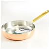 Pentole Agnelli ALCU11132 Padella in Rame liscio stagnato a mano con un Manico Tubolare in Ottone, 32 cm