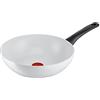 Tefal E24919 Robusta padella wok in alluminio pressofuso, 28 cm, facile da  pulire, rivestimento antiaderente, indicatore di temperatura termico