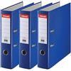 Esselte, Essentials, Raccoglitori a leva, confezione da 3, colore blu scuro, dorso 75 mm, A4, PP, 624291