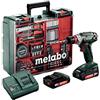 Metabo 602217880-18 quick set b ah 18v trapano cordless / 2.0, officina mobile,