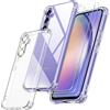 iVoler Cover per Samsung Galaxy A54 5G, Antiurto Custodia con Paraurti in TPU Morbido e 3 Pezzi Pellicola Vetro Temperato, Ultra Sottile Trasparente Silicone Protettiva Case