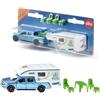 Siku 1693, Camper Ford F150 Pick-Up, Metallo,Plastica, Blu,Bianco, Sedie, sgabello e tavolo, Tenda da sole estraibile