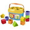 Fisher-Price - Blocchi Assortiti, 10 blocchi colorati e con le formine da impilare e inserire nel secchiello, per lo sviluppo delle capacità motorie, giocattolo per bambini, 6+ mesi, FFC84