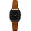 KOMONO Kate Black Cognac Women's Japanese Quartz Analogue Watch with Leather Strap