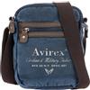 Avirex, 140506 Borsello da uomo medio con tracolla e dettagli in vera pelle Blue - Blu