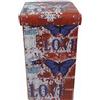 Biscottini Pouf contenitore bambini e adulti 33x60x33 cm | Scatole portaoggetti richiudibili con coperchio | Pouf contenitore quadrato con decorazioni