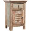 Biscottini Comodino Legno Riciclato 65x33x43 cm | Comodino Camera da Letto Rustico | Comodini Vintage con Finitura Anticata