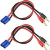 WOODGUILIN Adattatore da Spina EC3 a Spina a Banana da 4 mm, connettore EC3 con Cavo da 30 cm, 12 AWG per elicotteri RC, Quad-rotore Aereo (2 Plug)