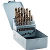 Rennie Tool Company Set di 25 punte per trapano HSS al cobalto con custodia in metallo, 1-13 mm, per acciaio inossidabile, alluminio, metalli duri, ghisa, plastica e legno