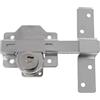 Amig - Catenaccio Porta di Sicurezza da Applicare con Cilindro Rotondo Interno ed Esterno Mod. 4 - Serratura con Chiave - 105 x 170 mm - Include 5 Chiavi a Punti - Acciaio Argentato