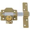 Amig - Catenaccio Porta di Sicurezza da Applicare con Cilindro Rotondo Interno ed Esterno Mod. 4 - Serratura con Chiave - 105 x 170 mm - Include 5 Chiavi a Punti - Acciaio Martellato