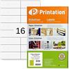 Printation Etichette trasparenti opache, 105 x 37 mm, 16 etichette autoadesive per foglio, 10 fogli DIN A4, 2 x 8 - 160, impermeabili, 105 x 37, stampabili con stampante laser