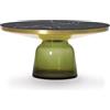 CLASSICON tavolino BELL COFFEE TABLE con struttura in ottone - BELL-COFFEE-TABLE-BRASS-OLIVE-GREEN-NERO-MARQUINA