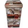 Biscottini Pouf contenitore bambini e adulti 33x60x33 cm | Scatole portaoggetti richiudibili con coperchio | Pouf contenitore quadrato con decorazioni