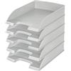 LEITZ 52270285 Plus Standard, Vaschetta Porta Corrispondenza, Formato A4, Colore Grigio, Confezione da 5 pezzi