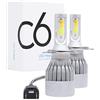 GZLMMY Lampadine H4 LED per fari auto, 6000K bianco 3000K giallo 2 colori in 1, 8000lm 72W COB LED fendinebbia,Fari Abbaglianti o Anabbaglianti per Auto,C6 LED Headlight