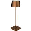 Seihoae Lampada da Tavolo Senza Fili, 6000mAh Batteria Ricaricabile, IP54 Impermeabile, Tutte le Leghe di Alluminio, Attenuazione al Tocco, Luce Calda, per Camere da Letto Caffè Buffet Ristorante, Marrone
