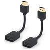 VCE Prolunga HDMI Cavo Corta Alta Velocità, Adattatore HDMI Maschio Femmina per TV Stick 4K, 14CM 2 Pezzi