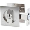 Hoconnie Maniglia per Porta a Scomparsa con Chiave Maniglia da Incasso Invisibile per Porte Serratura per Porta Tascabile con Chiave 66mm Argento