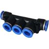 CNCTEC IQS pneumatico multiplo connettore ad aria compressa a T con 5 uscite, 12 mm