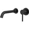 VALAZ Rubinetto Bagno Lavabo a Muro Nero Opaco | Miscelatore Lavabo Bagno Acqua Fredda e Calda, Risparmio Acqua | Installazione Facile | Ottone, Inossidabile, Elegante, Becco 21cm, Serie Guadiana