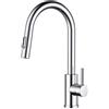 FORIOUS Rubinetto Lavello Cucina, Miscelatore Cucina con Doccetta Estraibile, Acciaio Inox Ad Alta Pressione Orientabile a 360°Monocomando, Cromo Lucido