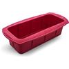 Backhaus Stampo Plumcake XL 26x10x7cm in Silicone Platino, Teglia da Forno Antiaderente con Struttura Rinforzata, Manici, Senza BPA, per Torte, Pane, Dolci, Freezer e Microonde - Rosso