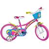 TECNOBIKE SHOP - VENDITA ACCESSORI GIOCA Bici per Bambina Bicicletta Dino Bikes Me Contro Te Taglia 12 - 14 - 16 - 20 (Cerchio 16 Pollici)
