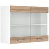Vicco Mobile da cucina in vetro R-line, Sonoma/Bianco, 80 cm