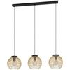 Eglo lampada a sospensione Venezuela, lampada sospesa a filo con 3 luci per tavolo da pranzo, illuminazione per sala da pranzo in metallo nero e oro, attacco E27