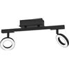 Eglo LED Cardillio 2 da soffitto, lampada da soffitto a 2 luci orientabili, supporto in plastica e metallo in nero, LED da soffitto bianco caldo