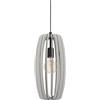Eglo lampada a sospensione Bajazzara, lampada scandinava a 1 luce per sala da pranzo in legno color sabbia e metallo nero, attacco E27