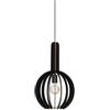 EGLO lampada a sospensione Velasco, lampada sospesa rotonda per soggiorno e sala da pranzo, illuminazione da sala da pranzo in legno e metallo in nero, E27