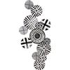 Casablanca modernes Design Casablanca moderno rilievo da parete XXL in metallo - decorazione da parete cerchio nero bianco motivo - 60 x 132 cm