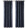 Sun Smart Mirage - Tenda singola oscurante per finestra, 100% totale, in tessuto jacquard damascato, con passacavo, 127 x 213 cm, colore: blu navy